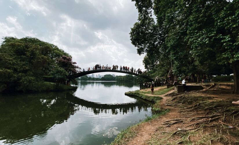 Lago do Ibirapuera, onde deságua o córrego do Sapateiro