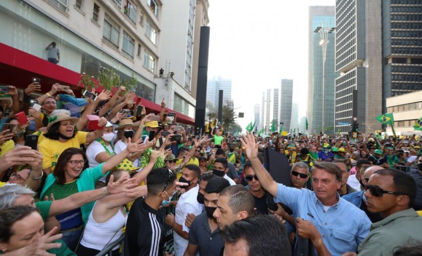 Bolsonaro durante ato de 7 de Setembro, na avenida Paulista