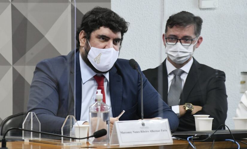 Empresário Marconny Nunes Ribeiro Albernaz de Faria durante participação na CPI da Covid