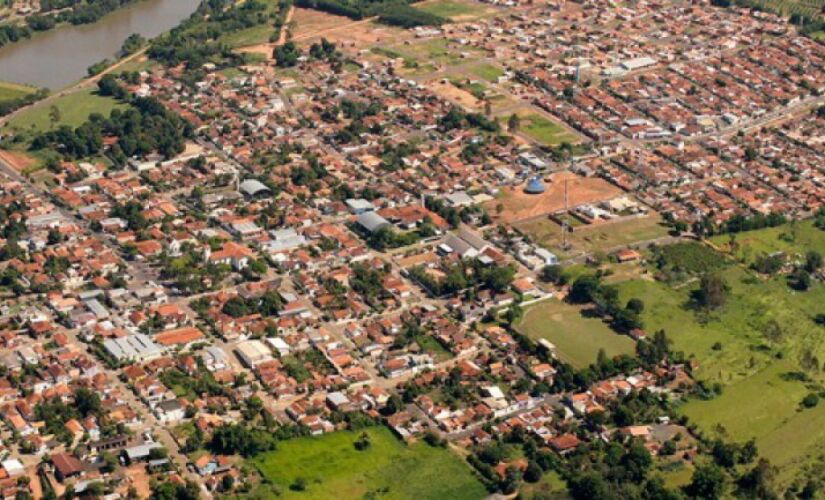 Foto aérea da cidade de Guaimbê