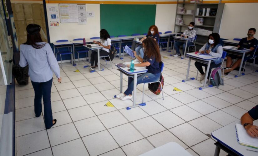 Sala de aula da Escola Estadual Professor Milton da Silva Rodrigues, em São Paulo