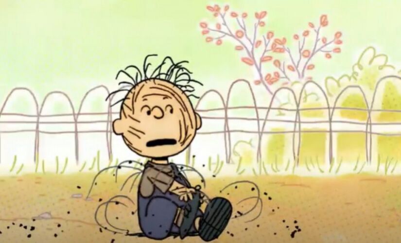 Chiqueirinho, do Snoopy, aparece sempre envolto de uma nuvem de poeira, sujo e com os poucos fios de cabelo desarrumados