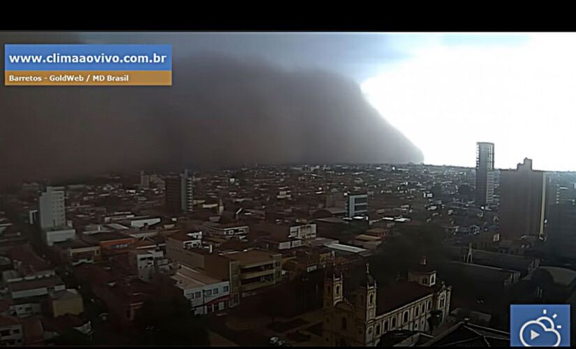 Neste domingo (26), moradores de Ribeirão Preto acompanharam um fenômeno da natureza