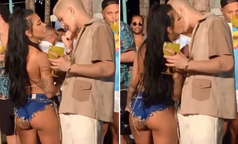 João Guilherme tenta, mas não consegue beijar MC Mirella 