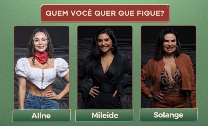 Aline, Mileide e Solange disputam a preferência do público na roça