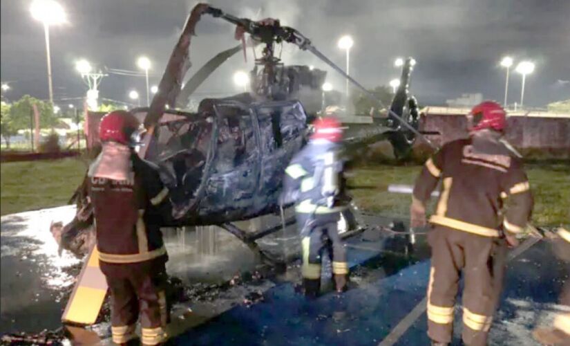 helicóptero do Ibama é incendiado no Aeroclube de Manaus 