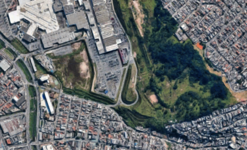 Área aproximada do local das obras