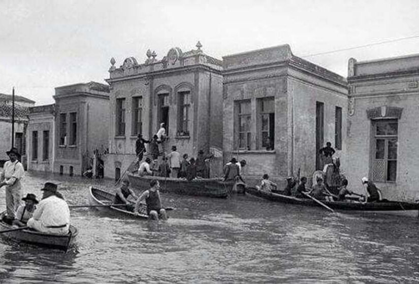 Enchente na Rua Iguatemi em 1929 - Foto: Reprodução