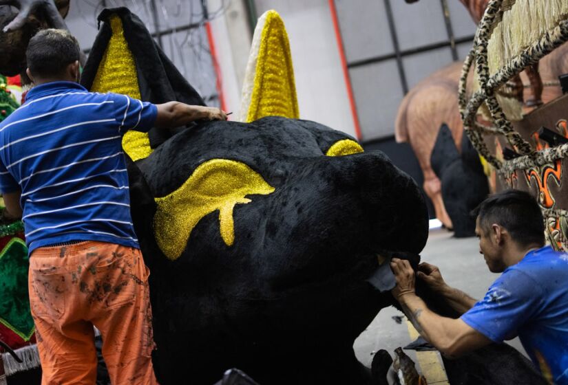 A reportagem da Gazeta visitou o barracão da Dragões da Real, na Fábrica do Samba, e conversou com o carnavalesco responsável pela assinatura do desfile. 