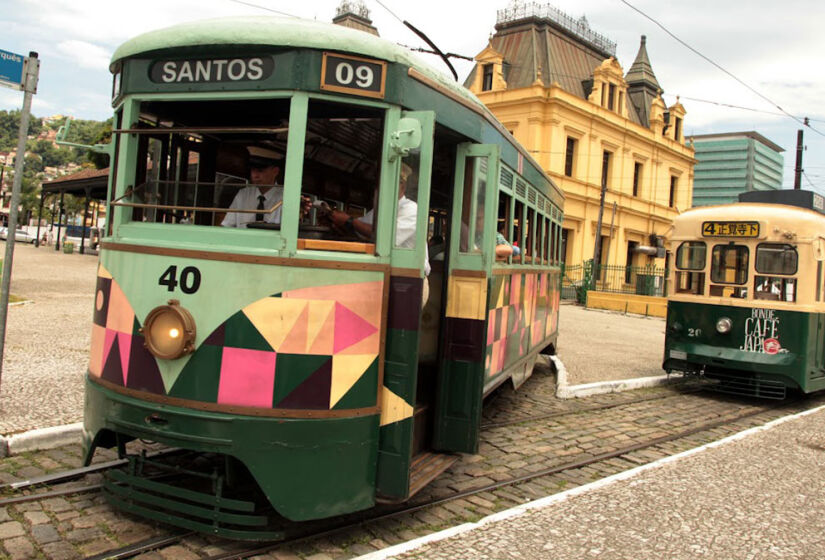 No Centro de Santos, encontra-se a linha turística do bondes. / Foto: Divulgação/PMS