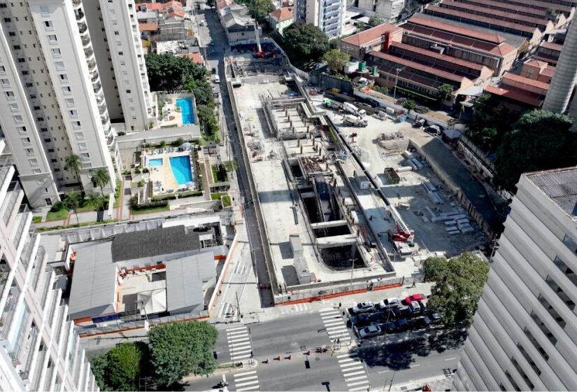 A estação SESC-Pompeia está com 52,91% das obras concluídas
Divulgação/Linha Uni