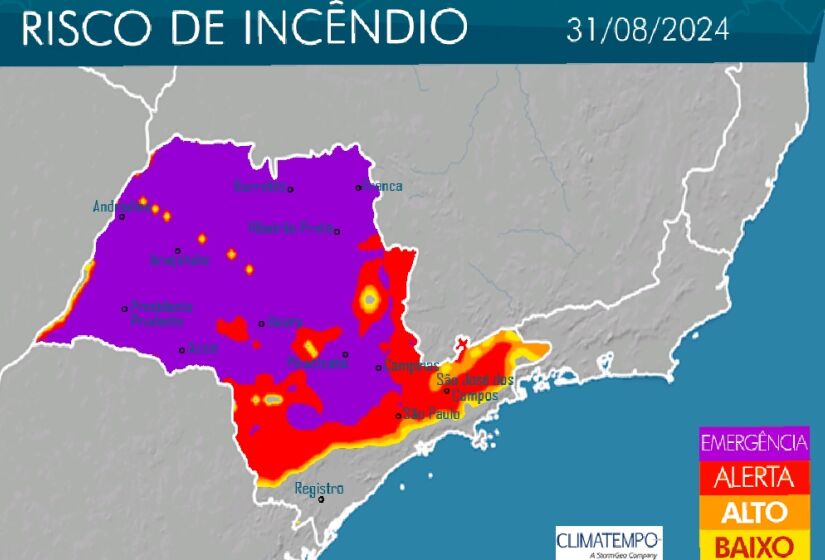 As polícias civil e militar estão trabalhando para evitar e prevenir os princípios de incêndios rurais criminosos
Divulgação/Climatempo