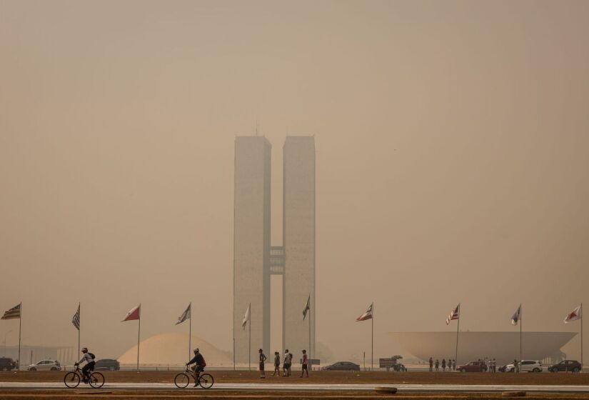 A fumaça das queimadas do interior de São Paulo chegaram até Brasília - (Marcelo Camargo/Agência Brasil)