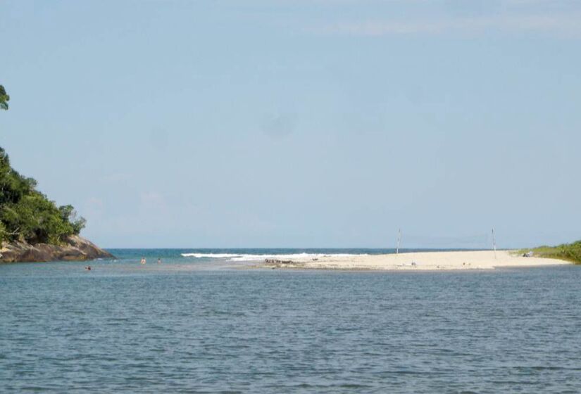 Ao chegar no local, o visitante encontra uma praia com mar calmo e com destaque para a presença da natureza em cada canto do local. A grande atração da Praia de Puruba fica por conta dos golfinhos - (Divulgação/Secretaria Municipal e Turismo)