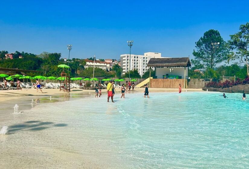 Thermas da Mata tem praia artificial/ Foto: Reprodução/Instagram