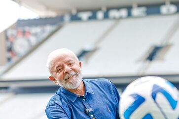 Lula, durante evento na Neo Química Arena, estádio do Corinthians