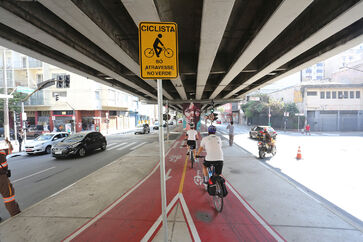 Ciclovia na cidade de São Paulo