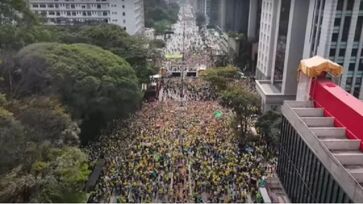 Vista aérea do ato de 7 de setembro na Paulista