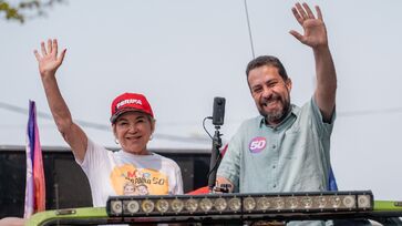 Marta e Boulos durante campanha na Capital