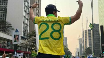 Pablo Marçal em ato na avenida Paulista