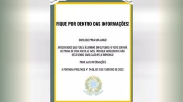 É mentira que exista um acordo da Justiça Eleitoral com o Instituto Nacional do Seguro Social (INSS) 