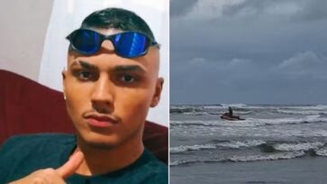 Um jovem, identificado como Fabiano Souza do Nascimento, de 19 anos, desapareceu no mar de Praia Grande, no litoral de São Paulo