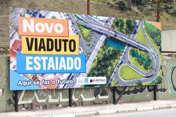 Viaduto estaiado é construído em Ribeirão Pires, no ABC Paulista