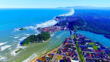 Cidade do litoral paulista tem diversas paisagens aproveitadas na gravação de novela da Globo