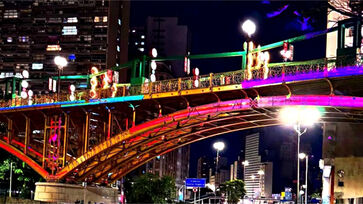 Natal Iluminado viaduto Santa Ifigênia, em 2024