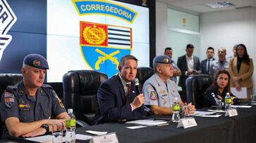 Coletiva de imprensa da Corregedoria da Polícia Militar na manhã desta quinta-feira (16/1) em São Paulo