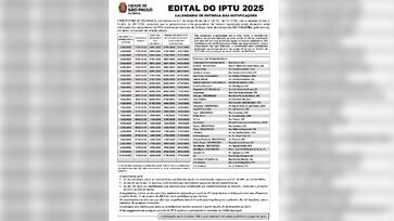 Tabela de pagamento do IPTU 2025