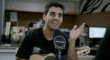 Fabio Brazza durante participação no podcast Direto da Gazeta