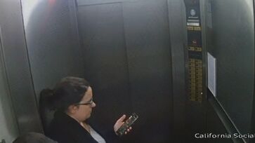 Imagens de câmeras de vigilância do prédio mostram que Fernanda Bonin desceu sozinha pelo elevador, segurando o celular