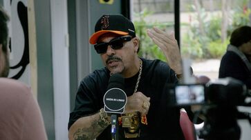 O rapper Dexter, durante participação no podcast Direto da Gazeta