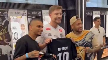 Cris Guedes, MrBeast e Neymar se encontraram em Santos