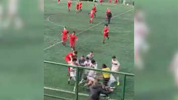 Briga começou após o assistente de arbitragem dar um tapa no rosto do jovem