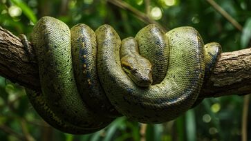 Com hábitos aquático, sucuri-verde é a serpente mais pesadas do mundo