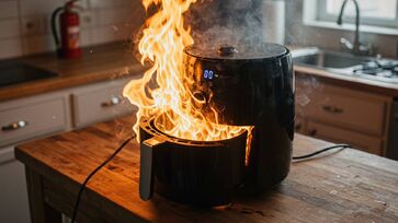 Especialistas recomendam não deixar a Air Fryer colada na parede para garantir uma ventilação adequada 