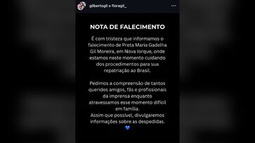 Família da cantora pede a compreensão de todos neste momento difícil