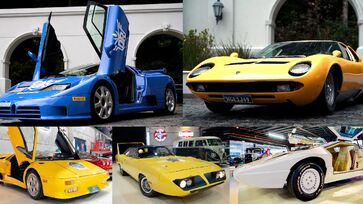Bugatti EB110 GT 1994, Lamborghini Miura P400 S 1969, Lamborghini Diablo 1991, Plymouth Superbird 1970 e Hofstetter Turbo 1986