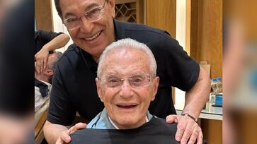 Jassa, cabeleireiro conhecido por cuidar de Silvio Santos, postou foto ao lado de Maluf, com 93 anos