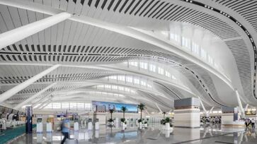 Em Yantai, os elementos desse aeroporto foram inspirados em cascos de navio de madeira que fazem referência à Rota da Seda Marítima