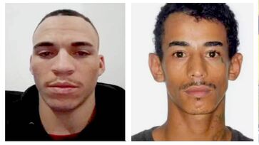 Polícia divulgou a identidade de Kauan Alison Alves dos Santo, de 19 anos, e Gabriel Vieira dos Santos, que fugiu com a arma do policial, de 28 anos