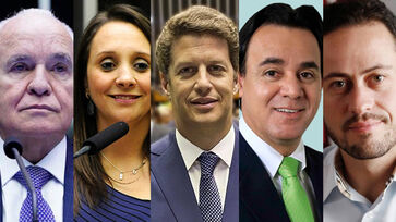 Gilberto Nascimento, Renata Abreu, Ricardo Salles, Adilson Barroso e Kiko Celeguim