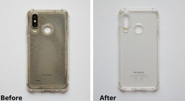 Aprenda a limpar a sua capinha transparente de uma vez 