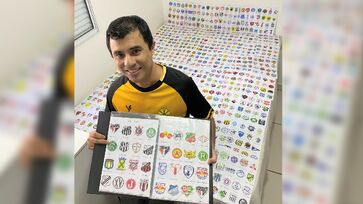 Wellinton Candido desenhou 2318 escudos de futebol