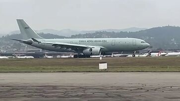 Avião pousou no Aeroporto Internacional de Belo Horizonte, em Minas Gerais