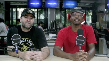 Gil Souza e Jé Versátil durante entrevista à Gazeta