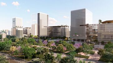 Ilustração gráfica das transformações na região central de São Paulo