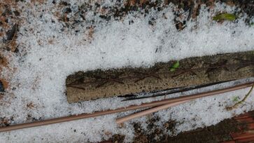 Pedras de gelo cobriram parte do chão e chamaram a atenção dos vizinhos